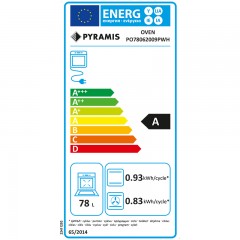 Pyramis PO78062009PWH + PHC61410IFB Φούρνος 034070301 + 174020040 άνω Πάγκου 78lt με Κεραμικές Εστίες Π59.5εκ. Λευκός